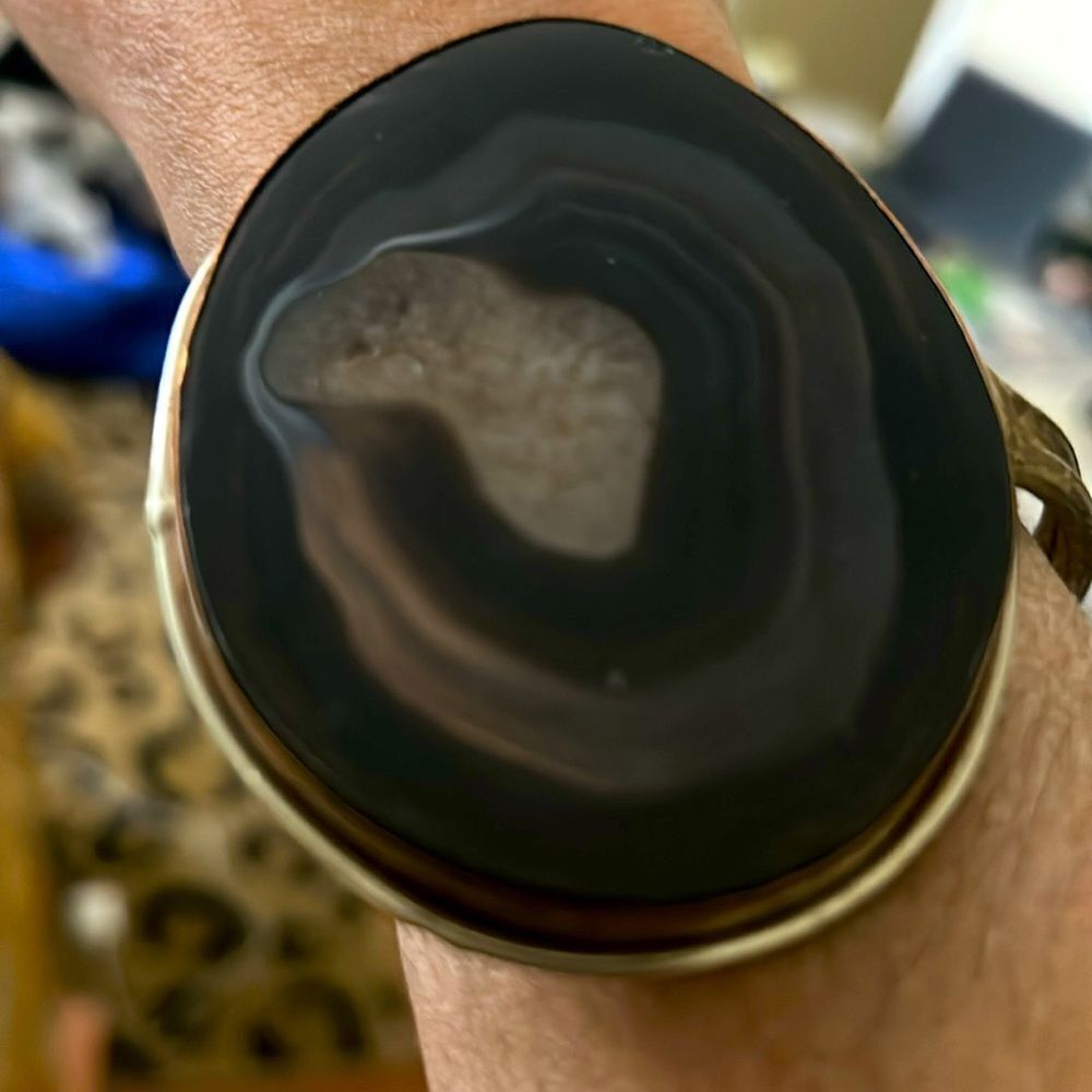 Agate Druzy Stone Statement Bracelet - image 4